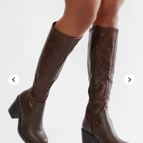 Fashion Nova Chocolate Heeled Boots - Picture 2 of 3